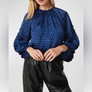 Misa Los Angeles victoire shibori dyed puff sleeve top